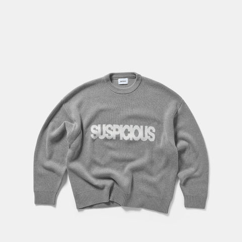 End Of Summer / Solid Knitted Crew - Grey
