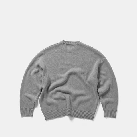 End Of Summer / Solid Knitted Crew - Grey