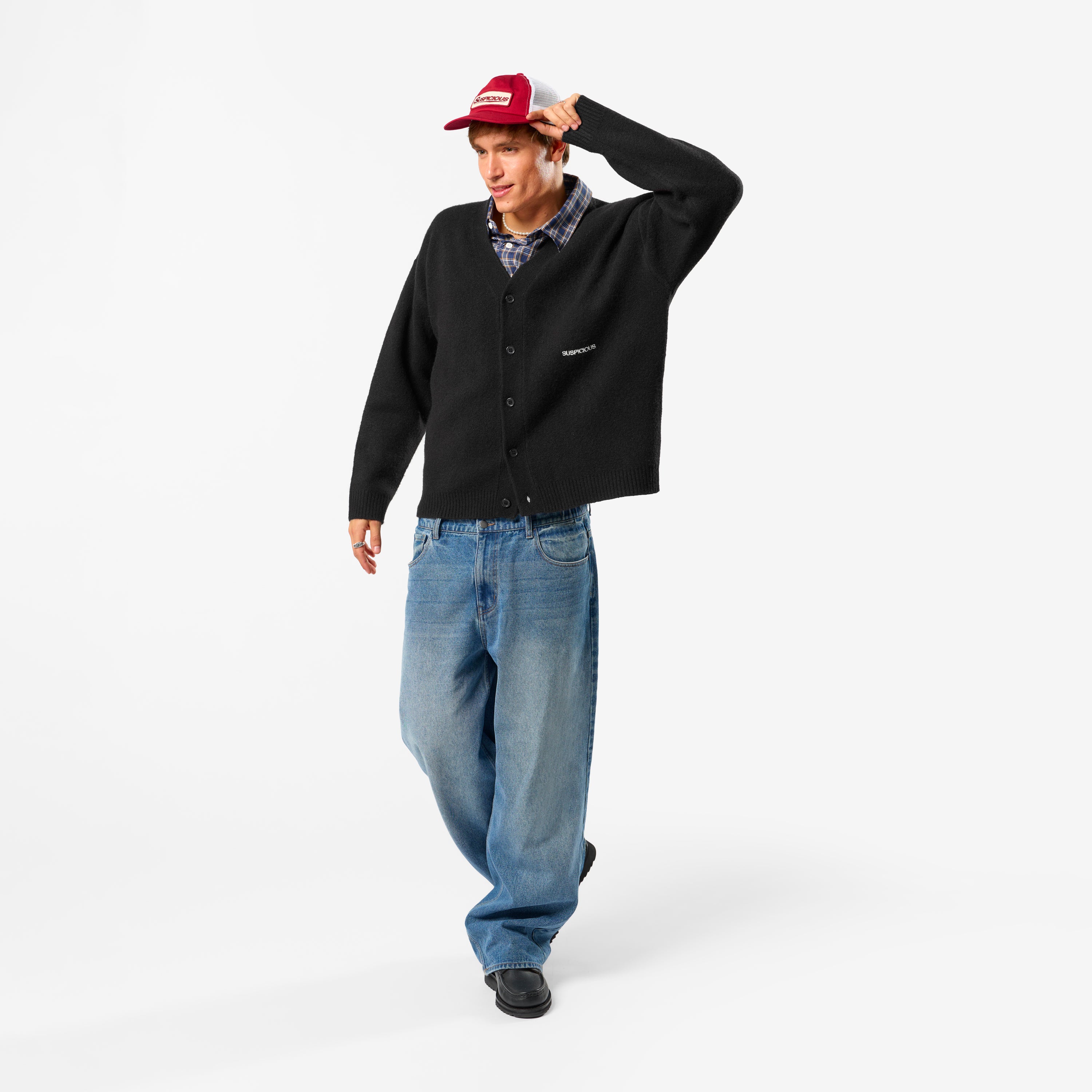 Solid Knitted Cardigan - Black – Suspicious Antwerp
