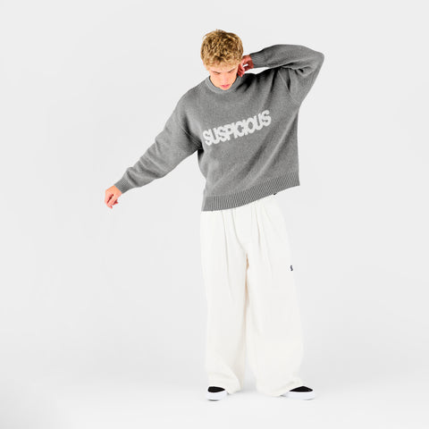 End Of Summer / Solid Knitted Crew - Grey