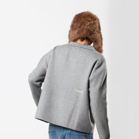 Winter 5 / Solid Knitted Jacket - Neutral Heather