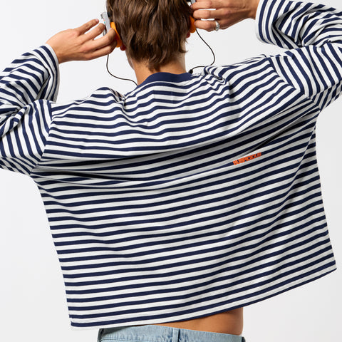Bestsellers Variants / Solid Striped Longsleeve - Coastal Blue