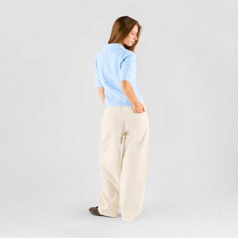 Summer Breeze / Solid W Knit Polo - Celestial