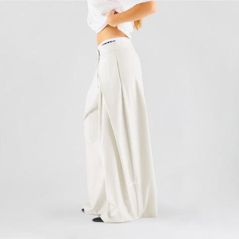 Summer Breeze / Solid W Pleated Pants - Natural