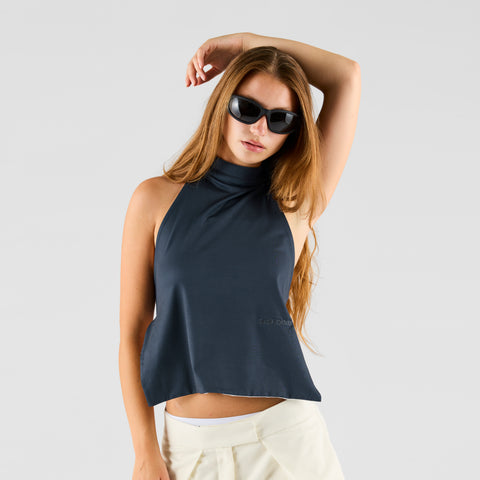 Summer Breeze / Solid W Reversible Halter Top - Nightfall