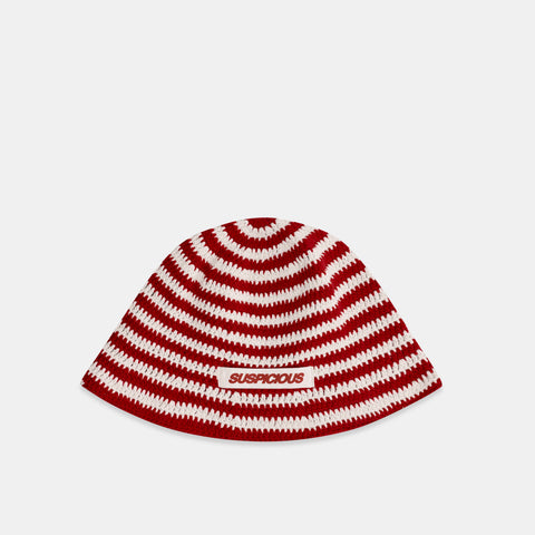 Boat / Spiral Crochet Hat - Red