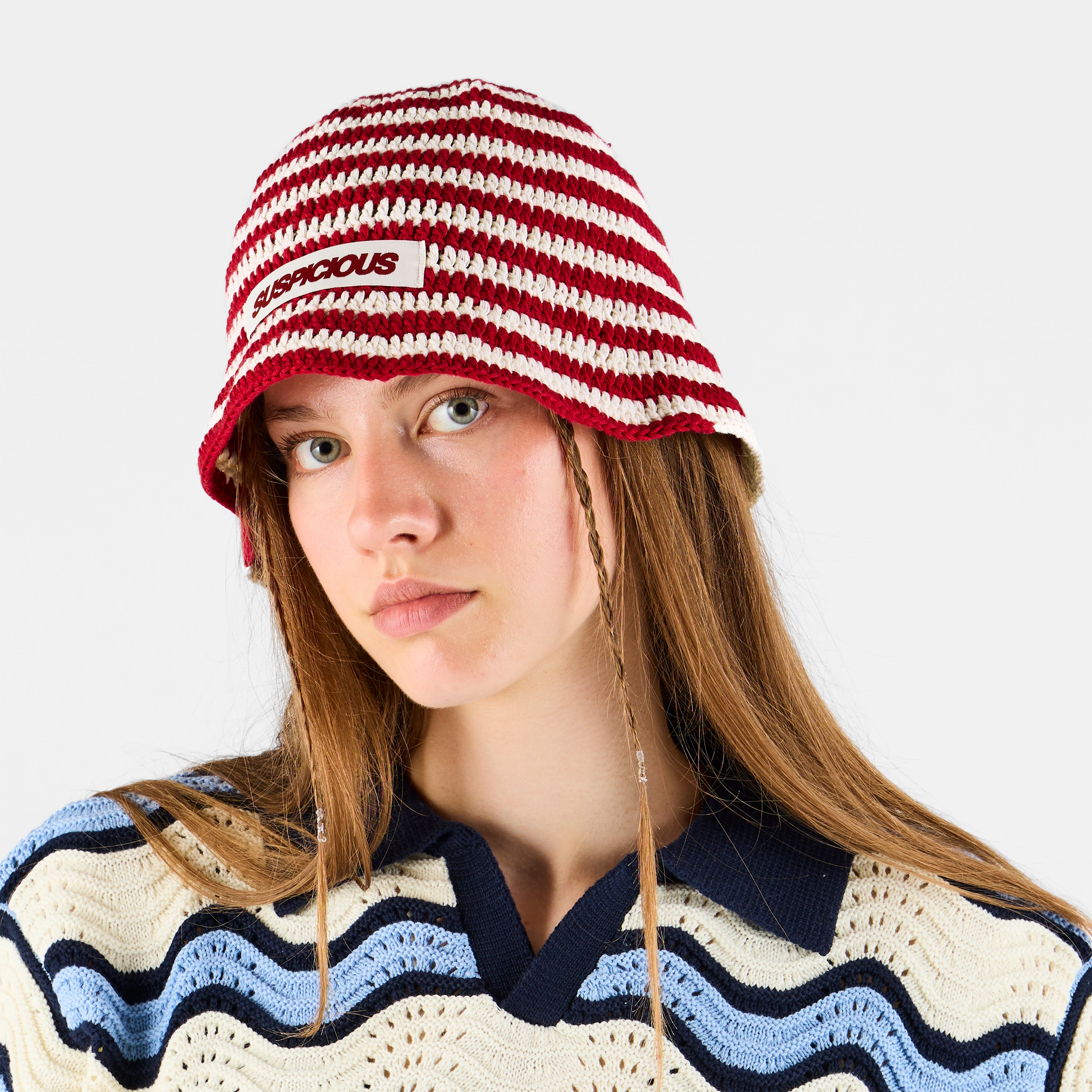 Spiral Crochet Hat - Red – Suspicious Antwerp