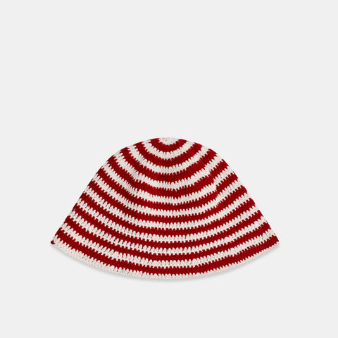 Boat / Spiral Crochet Hat - Red
