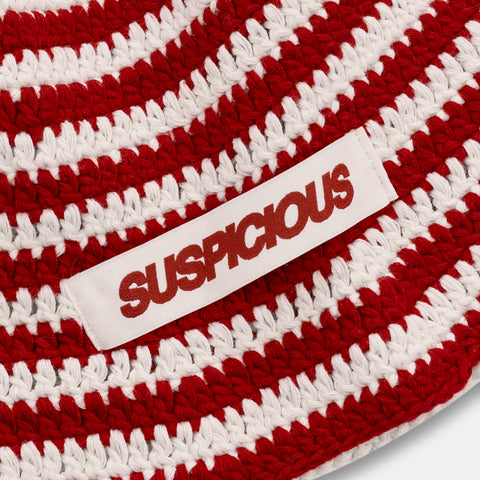 Boat / Spiral Crochet Hat - Red