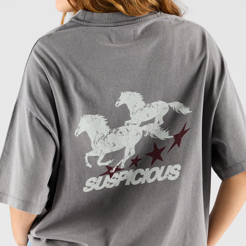 Suspicious Cowboys / Spirit Tee - Washed Charcoal