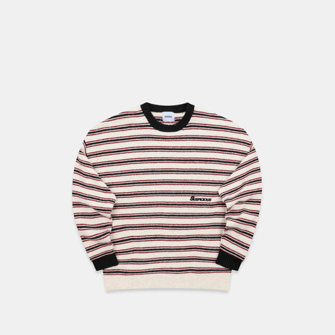 Winter3 / Striped Knitted Sweat - Black & White