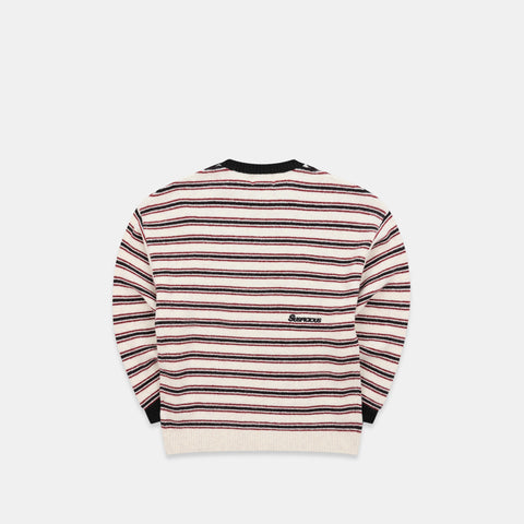 Winter3 / Striped Knitted Sweat - Black & White
