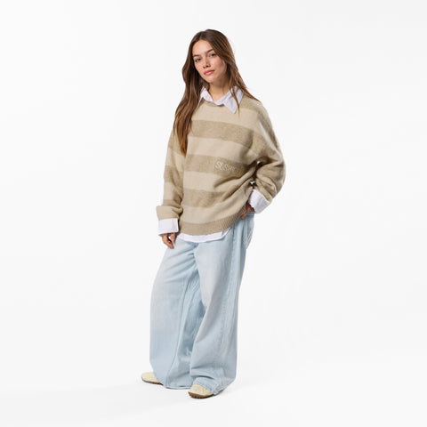 PL / Striped Knitted Sweat - Dune