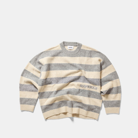 Fall 1 / Striped Knitted Sweat - Dune & Heather