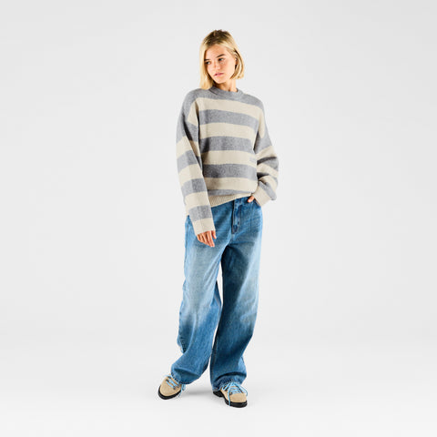 Fall 1 / Striped Knitted Sweat - Dune & Heather