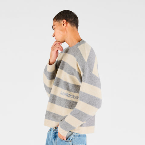 Fall 1 / Striped Knitted Sweat - Dune & Heather