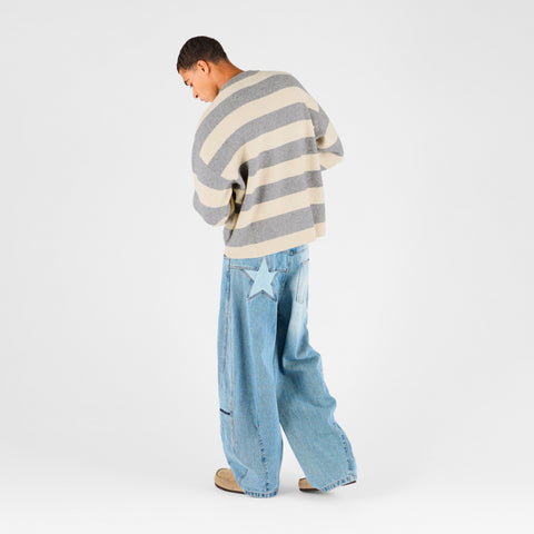 Fall 1 / Striped Knitted Sweat - Dune & Heather