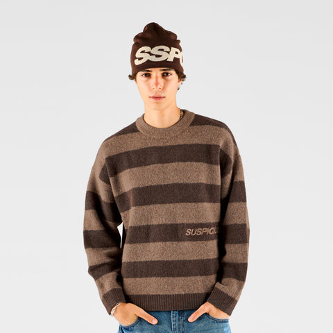 Fall 1 / Striped Knitted Sweat - Espresso