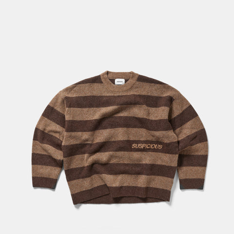 Fall 1 / Striped Knitted Sweat - Espresso