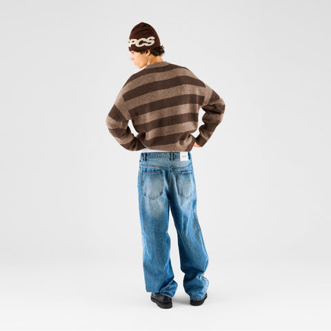 Fall 1 / Striped Knitted Sweat - Espresso
