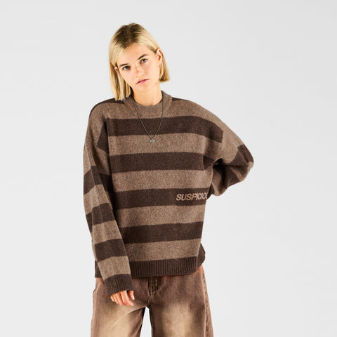 Fall 1 / Striped Knitted Sweat - Espresso