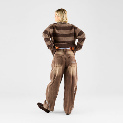 Fall 1 / Striped Knitted Sweat - Espresso