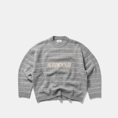 Fall 1 / Striped Knitted Sweat - Heather Grey