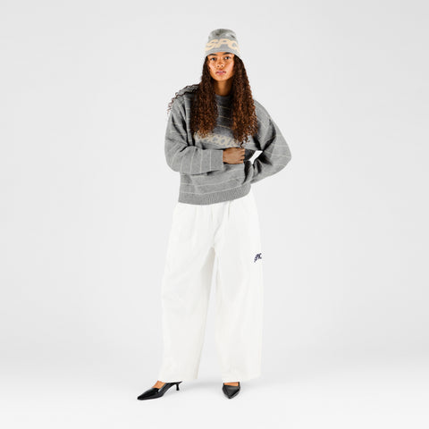 Fall 1 / Striped Knitted Sweat - Heather Grey