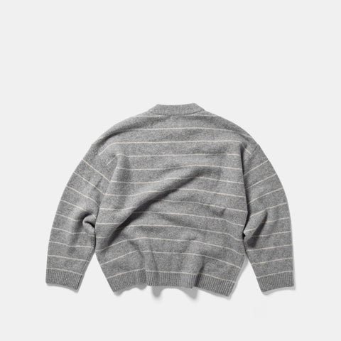 Fall 1 / Striped Knitted Sweat - Heather Grey