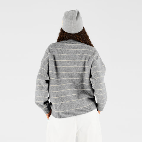 Fall 1 / Striped Knitted Sweat - Heather Grey