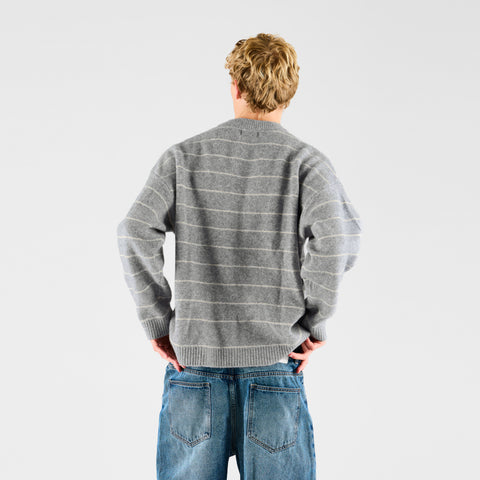 Fall 1 / Striped Knitted Sweat - Heather Grey