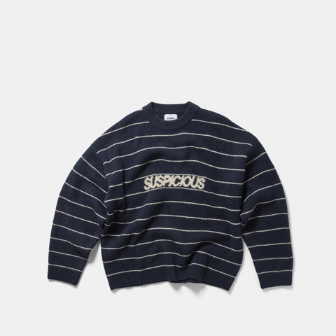Fall 1 / Striped Knitted Sweat - Navy