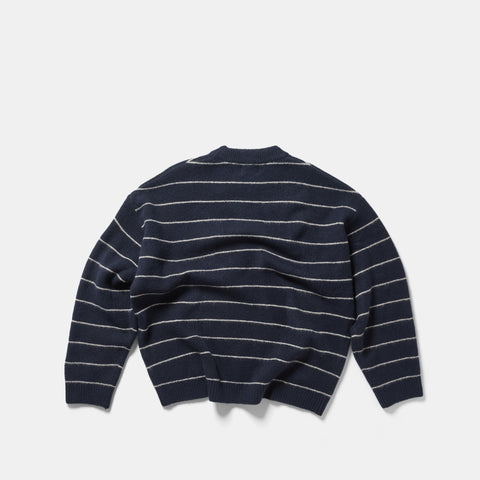 Fall 1 / Striped Knitted Sweat - Navy