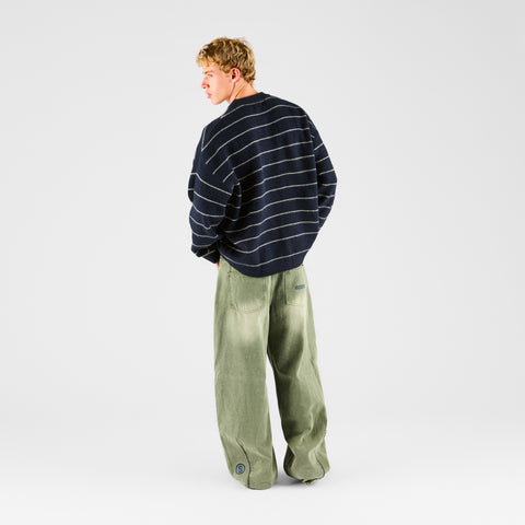 Fall 1 / Striped Knitted Sweat - Navy