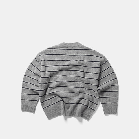 Fall 1 / Striped Knitted Sweat - Navy & Heather Grey