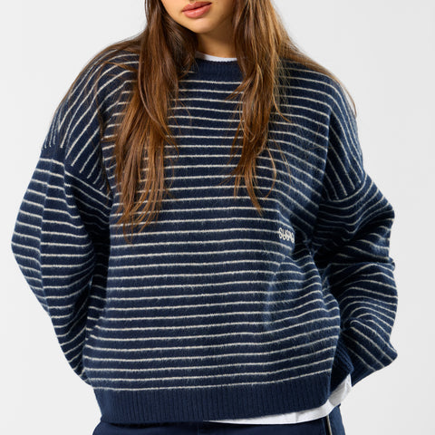 Polkaline / Striped Knitted Sweat - Nightfall