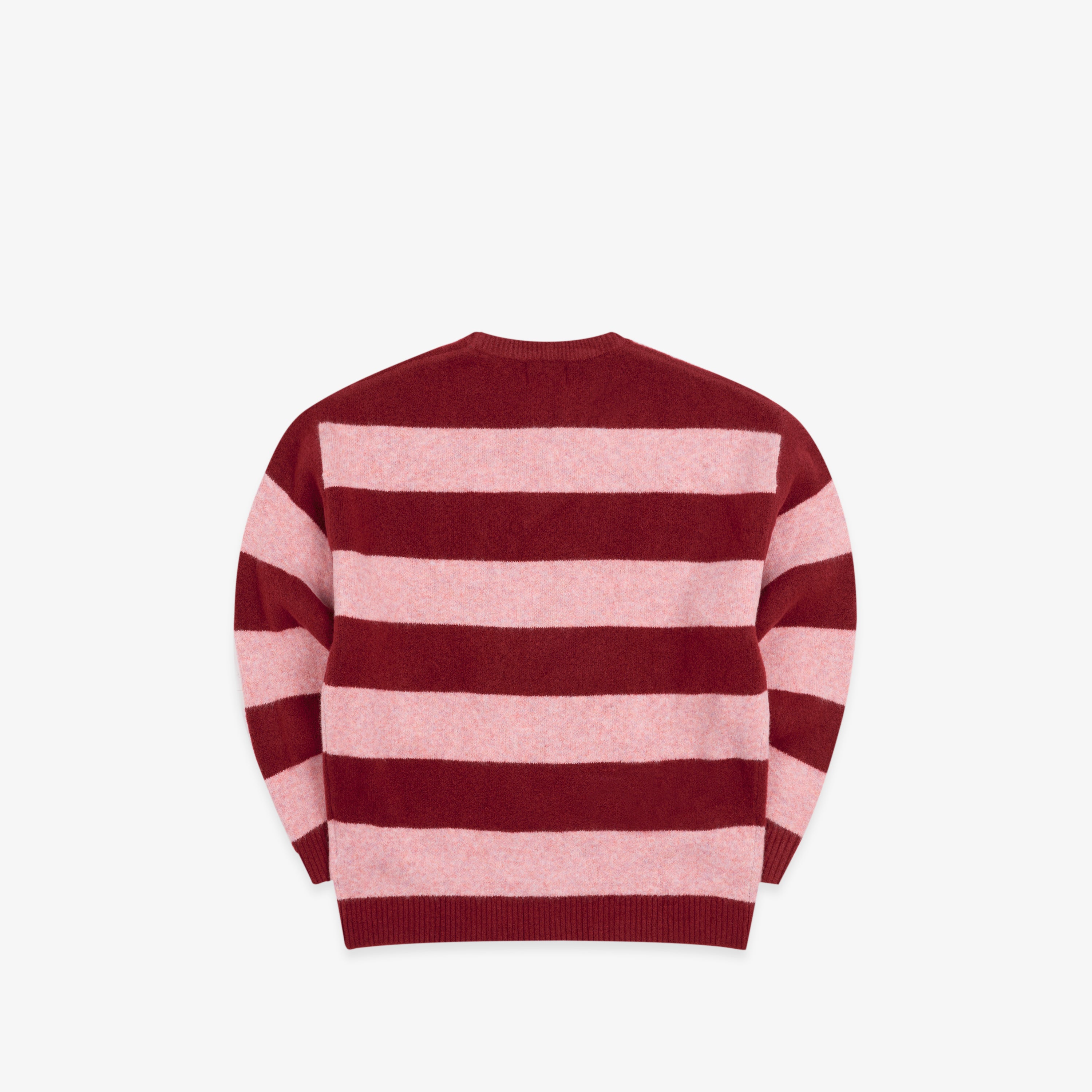 unknown 00’s red distressed stripe knit Striped Knitted Sweat - Red – Suspicious Antwerp