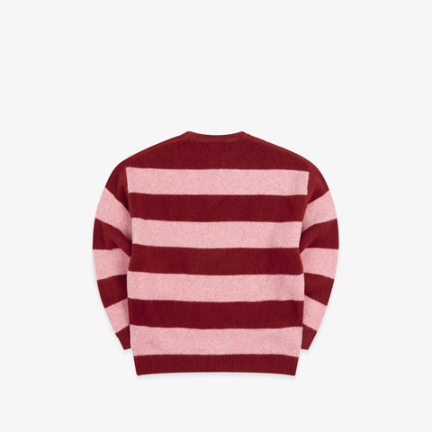 PL / Striped Knitted Sweat - Red