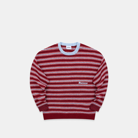 Winter3 / Striped Knitted Sweat - Red & Blue