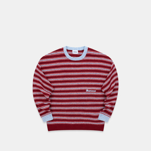 Winter3 / Striped Knitted Sweat - Red & Blue