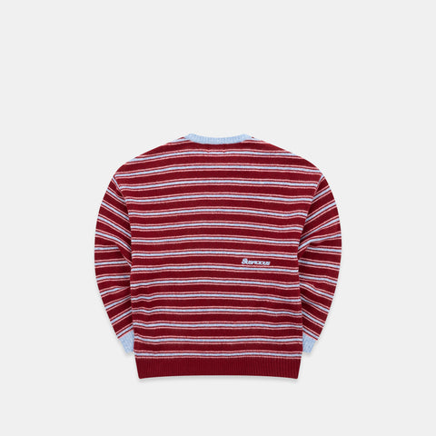 Winter3 / Striped Knitted Sweat - Red & Blue