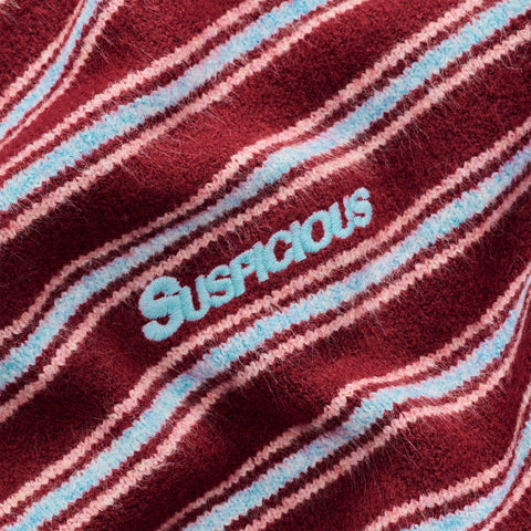 Winter3 / Striped Knitted Sweat - Red & Blue