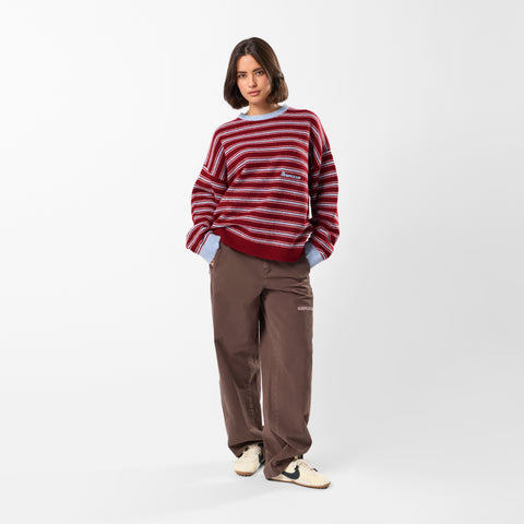 Winter3 / Striped Knitted Sweat - Red & Blue