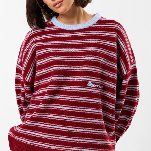 Winter3 / Striped Knitted Sweat - Red & Blue