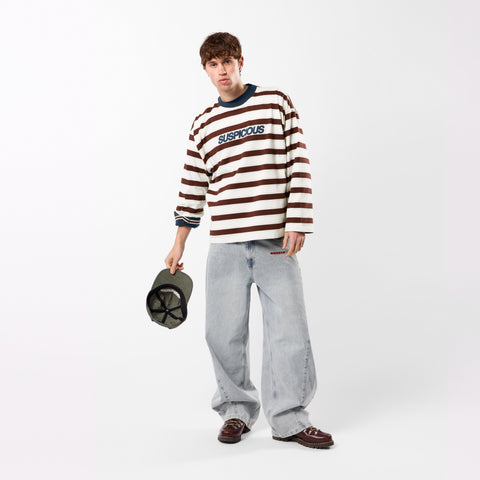 Winter1 / Striped Longsleeve - Natural & Red