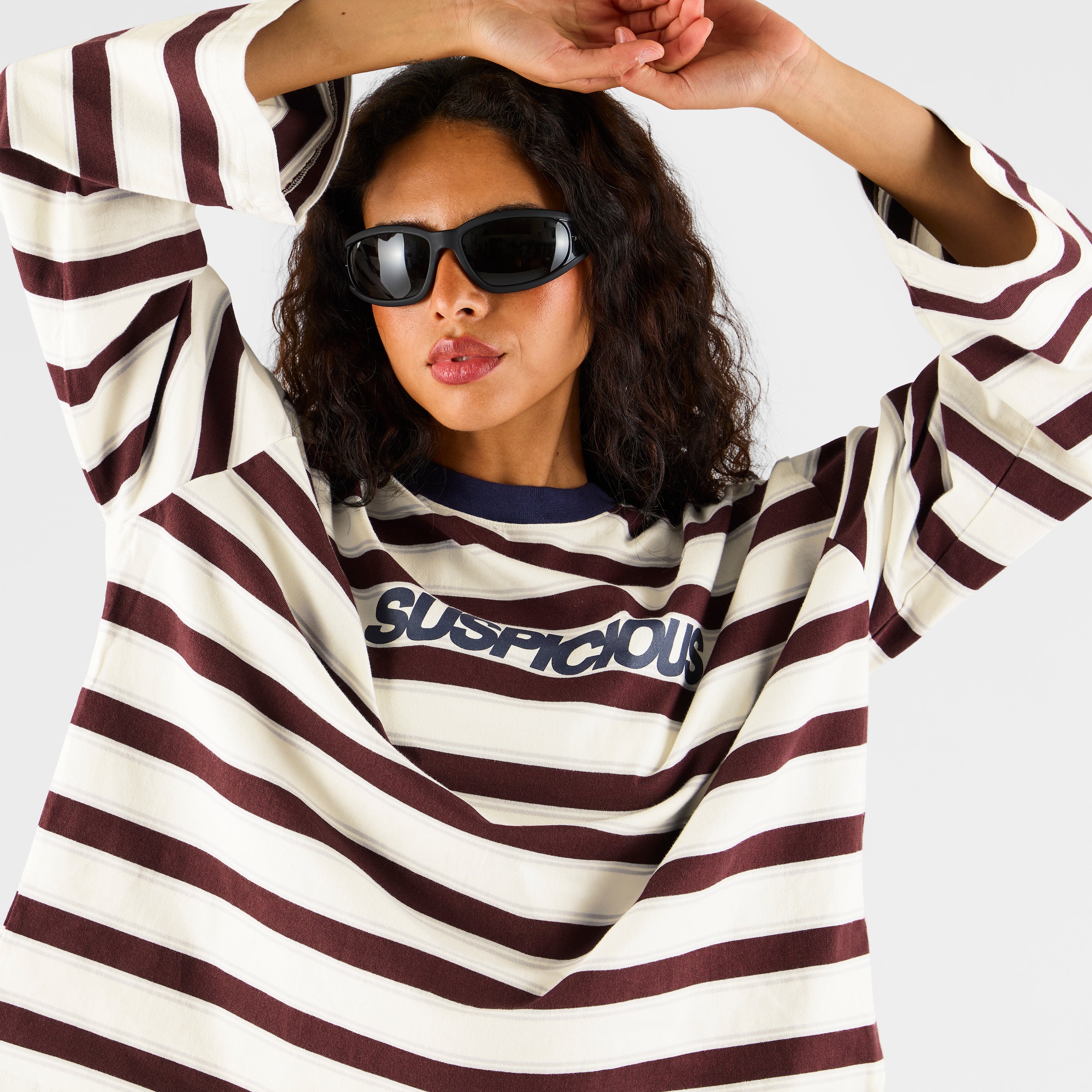 Striped Longsleeve - Natural & Red – Suspicious Antwerp