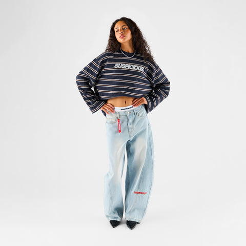Winter1 / Striped Longsleeve - Navy & Red