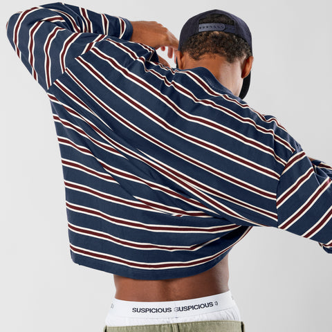 Winter1 / Striped Longsleeve - Navy & Red
