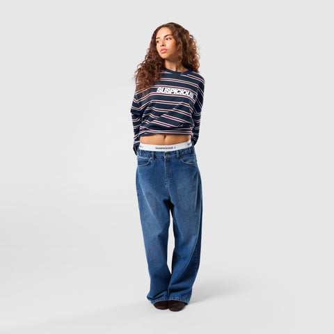 Winter1 / Striped Longsleeve - Navy & Red