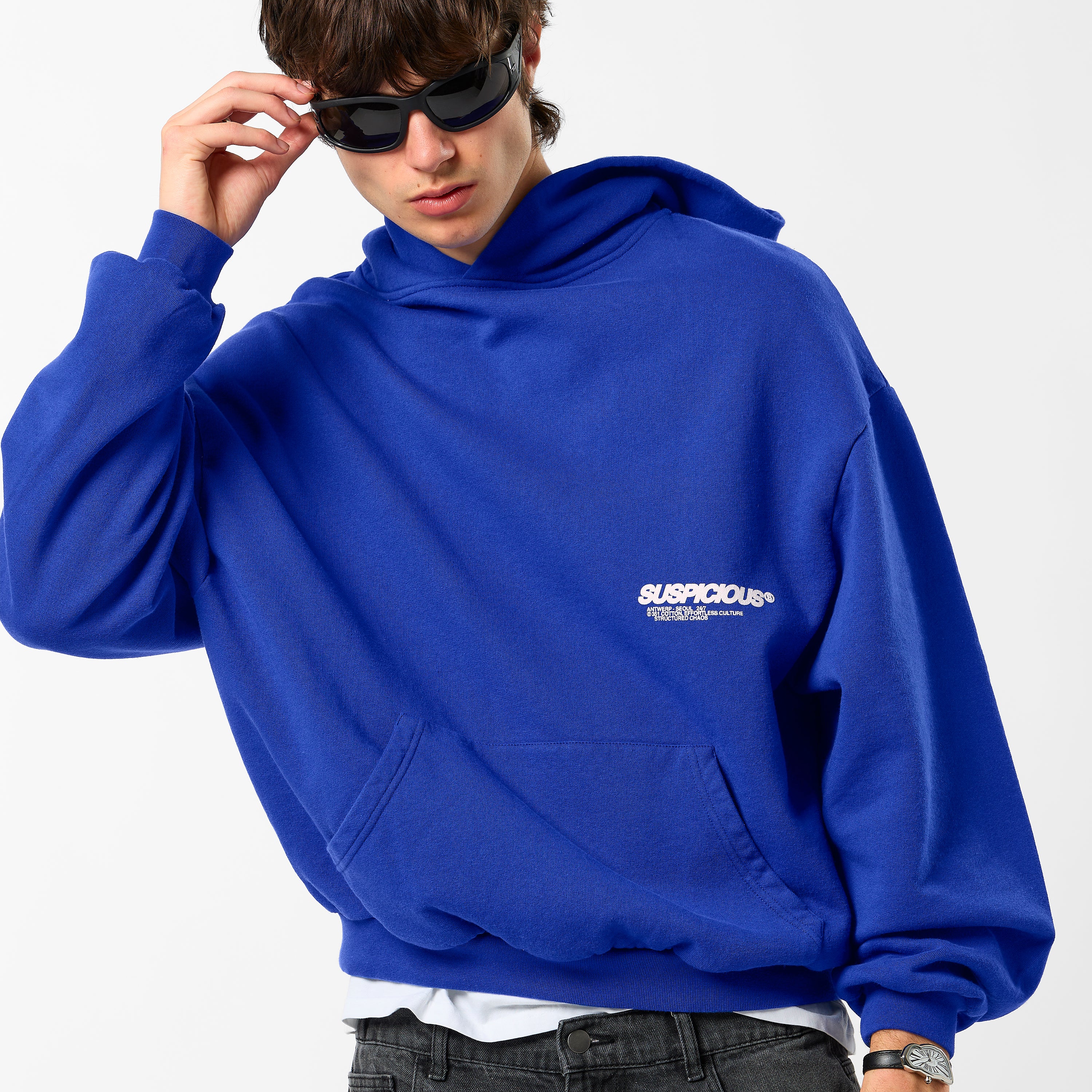 Structured Chaos Hoodie - Big Blue – Suspicious Antwerp
